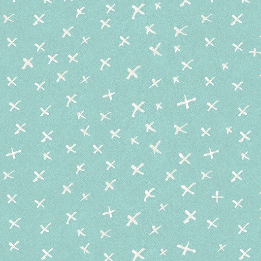 9453 Benartex Designer Fabrics It's Raining Cats and Dogs Criss Cross Teal 10339-80