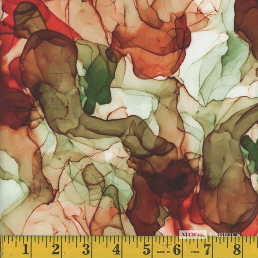 9502 Mook Fabrics Smoke Green Red 135421