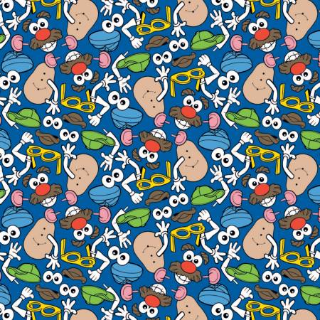 8651 Camelot Fabrics Hasbro Mr. Potato Head Parts on blue 95030112