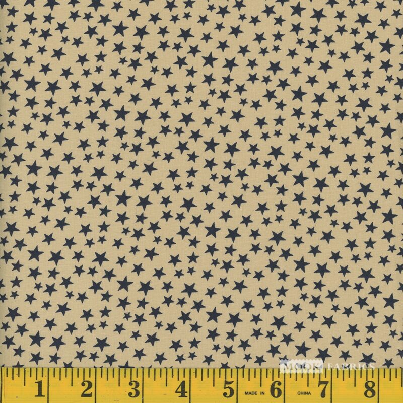9512 Mook Fabrics 108" Wide Back  Patriotic Stars Navy and Antique 103269