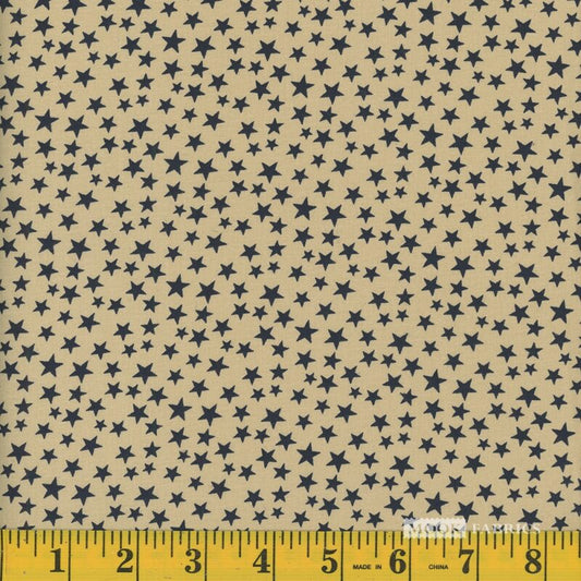 9512 Mook Fabrics 108" Wide Back  Patriotic Stars Navy and Antique 103269
