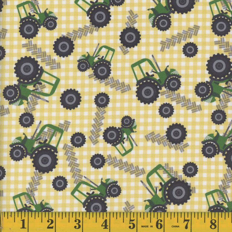 9515 Mook Fabrics Little Farm Tractor Yellow 122391