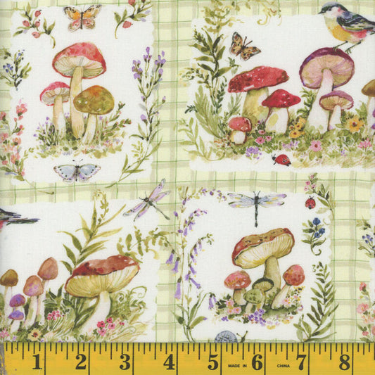 9528 Springs Creative Intriguing Mushrooms on Plaid 143344