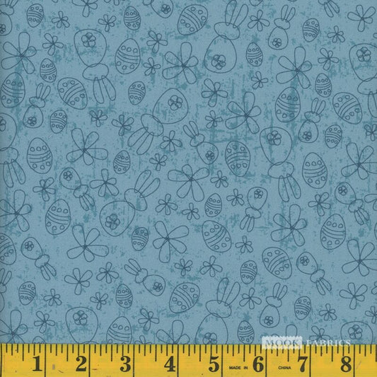 9530 Mook Fabrics Easter Doodles Teal 112505
