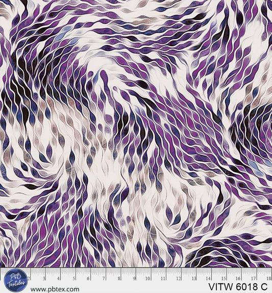 9569 P&B Textiles 108" Wide Back Harmonious Strokes Purple VITW06018C