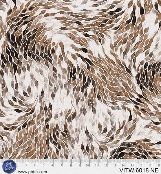 9571 P&B Textiles 108" Wide Back Harmonious Strokes Brown VITW06018NE