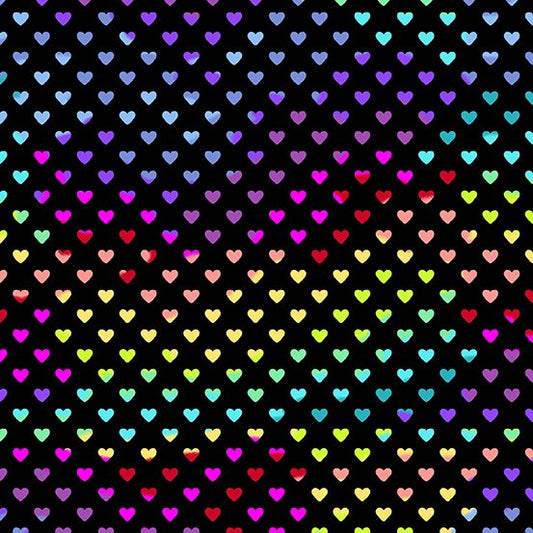 Andover Hearts A-9793-K Midnight Rainbow
