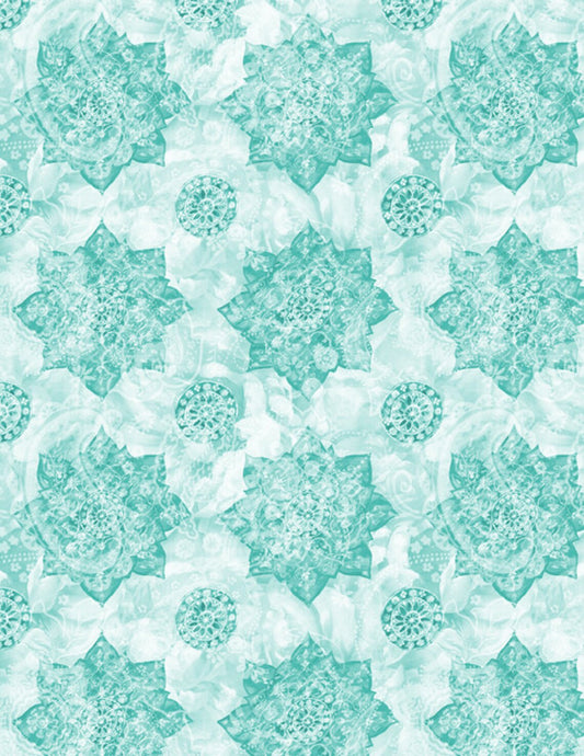 Wilmington Wild Blush Medallion 89221 717 Aqua