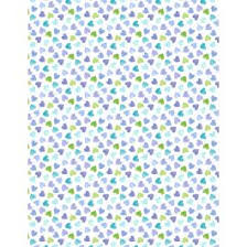 Wilmington Raindrops and  Sunshine Hearts White Teal 3007 68554 174