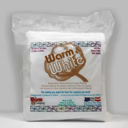 B1016 Batting Warm Company Warm & White Cotton Full Size 90" x 96"