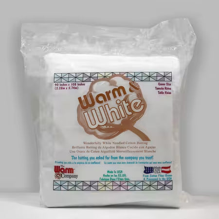 B1015 Batting Warm Company Warm & White Cotton Queen Size 90" X 108"