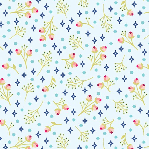 1429 Benartex Designer Fabrics Gathering Rosebud Aqua 13524-24