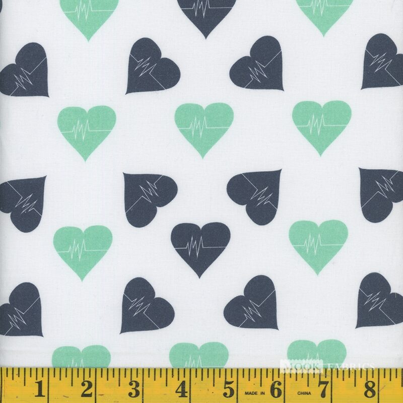 8141 Mook Fabrics Tossed Heartbeat 1 Green 110839