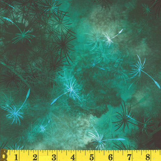 9565 Mook Fabrics 108" Wide Back Dandelion Dreams Emerald Green