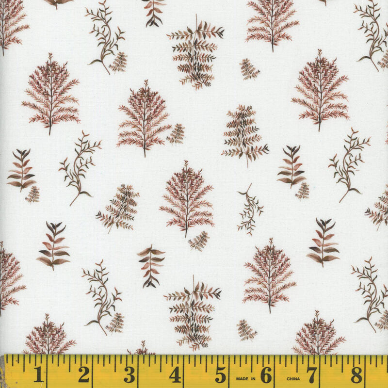 1756 Mook Fabrics Dellyn White Foliage 141713
