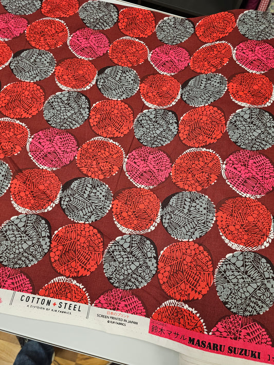 Cotton + Steel Masaru Suzuki Safari Nest Red