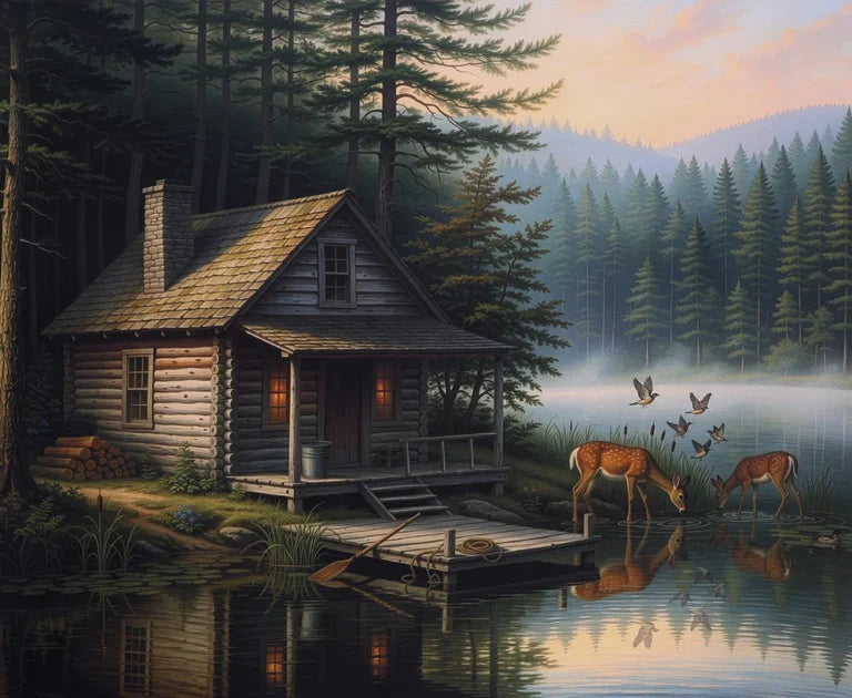 PANL-148 Mook Fabrics Panel Cabin In The Wild 36"