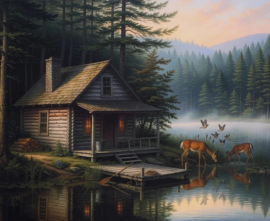 PANL-148 Mook Fabrics Panel Cabin In The Wild 36"