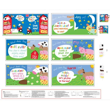PANL-460 Studio E Fabrics Soft Book Panel Huggable and Loveable Farm Book 5531P-1