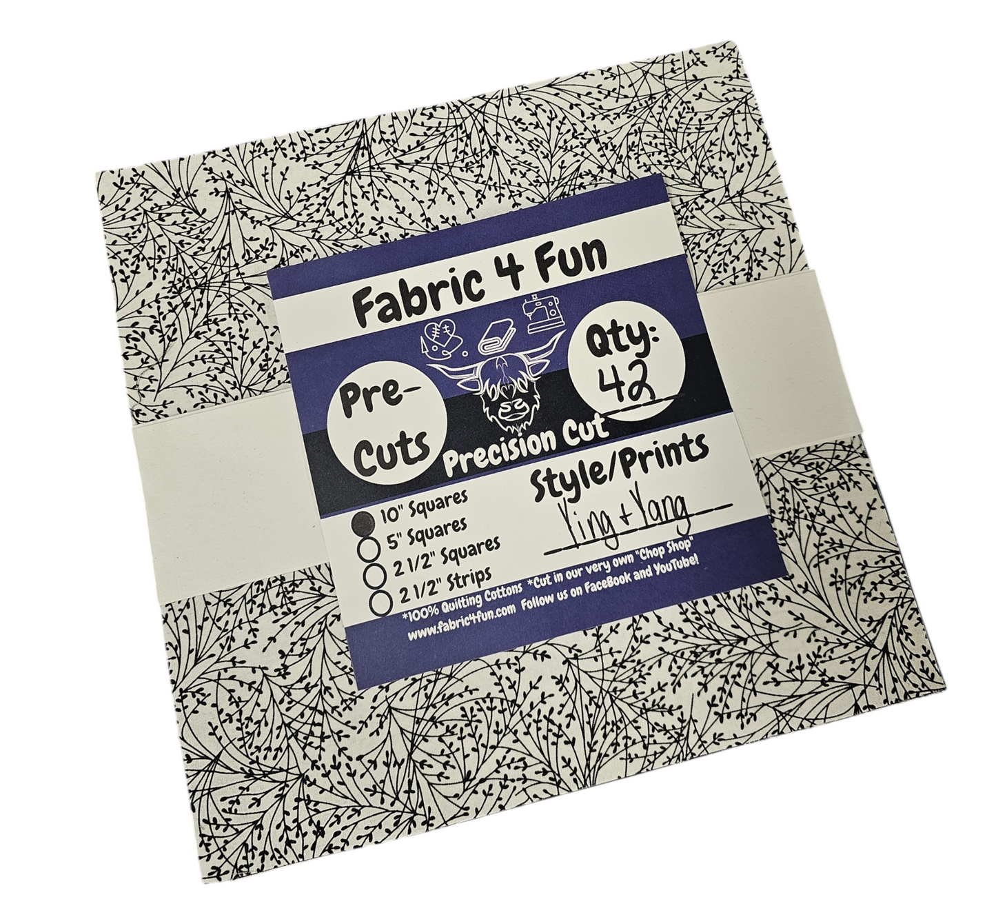 Ying & Yang 10"  Squares Exclusive 42 Piece Pre-Cut