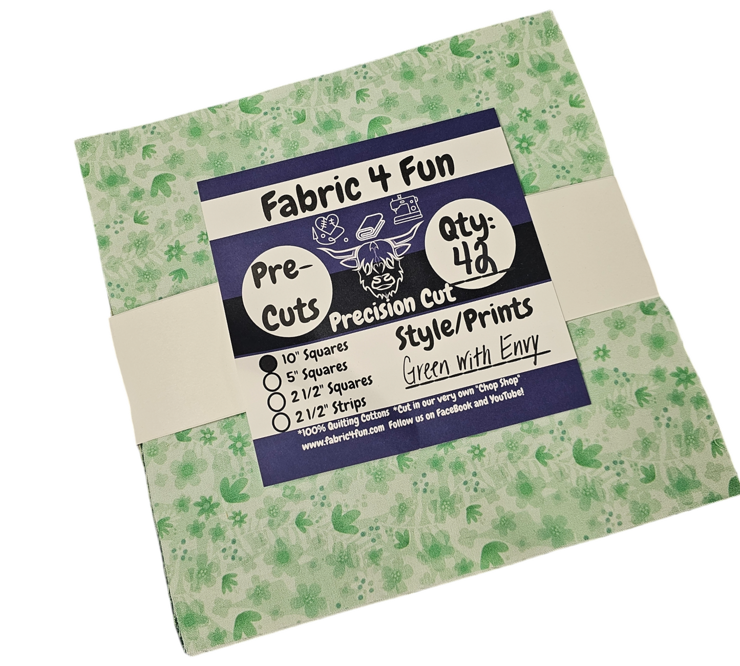 Green With Envy 10" Squares Exclusive 42 Piece Pre-Cut
