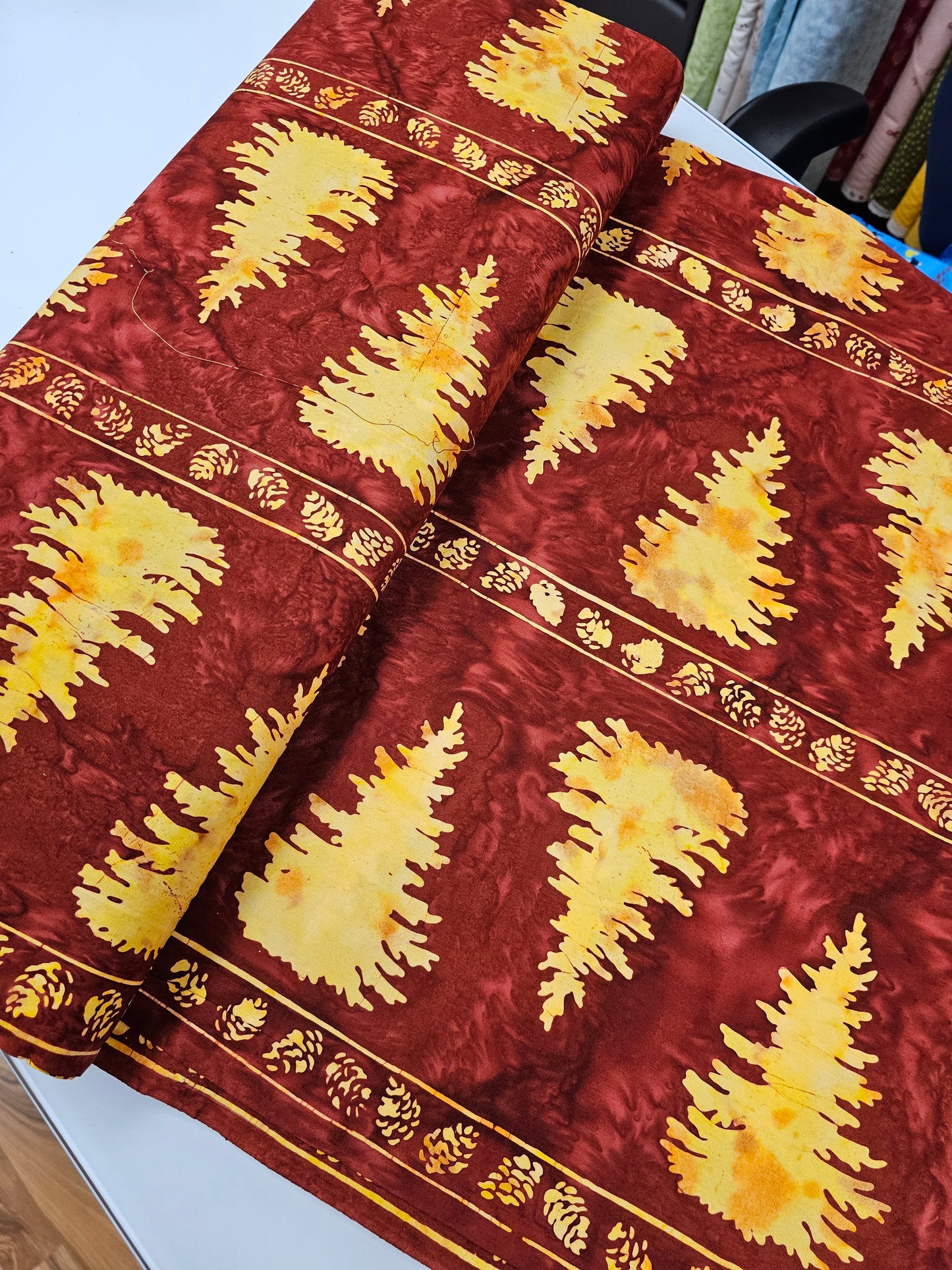 Banyan Batiks Canoe Lake 80701-26 Trees Border