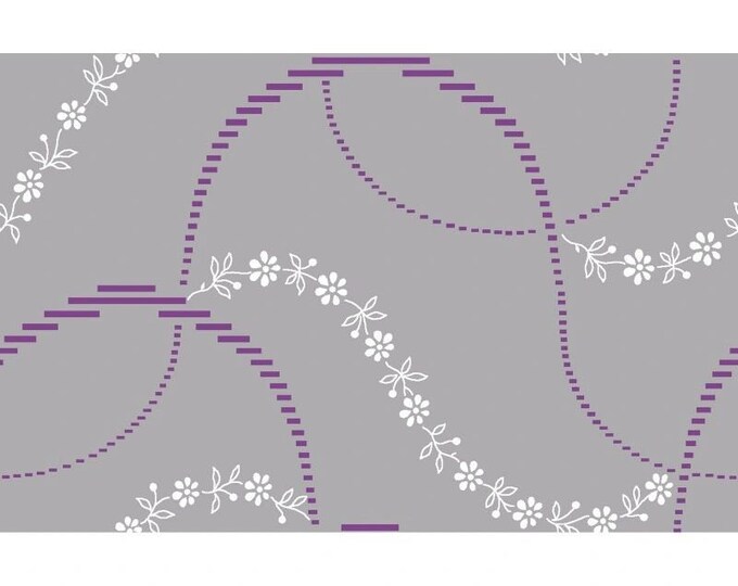Clothworks Purple Reign Geometric Light Pewter