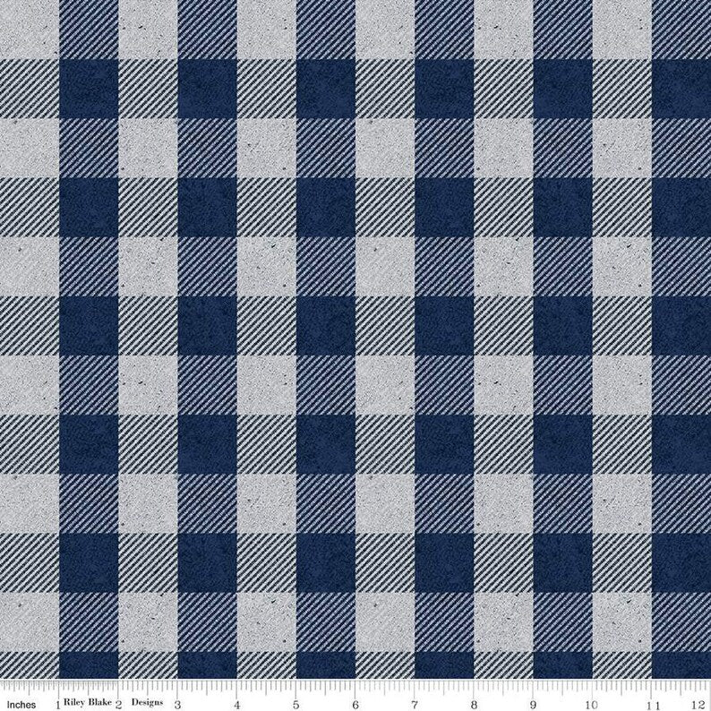 1747 Riley Blake Flannel Buffalo Plaid Blue Pattern F635