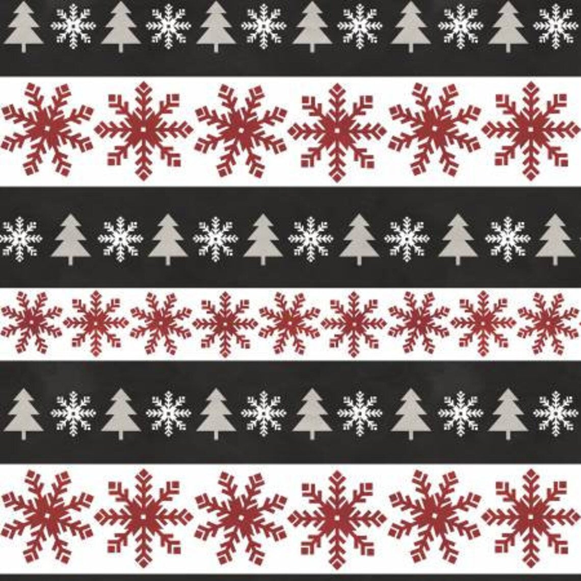 9442 Riley Blake Flannel Hello Winter Stripes Black F11942