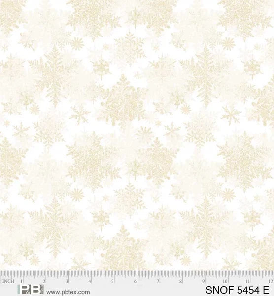 1810 P&B Textiles Snowfall Layered Snowflakes Ecru SNOF05454E