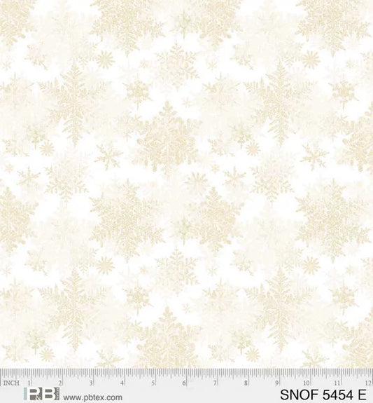 1810 P&B Textiles Snowfall Layered Snowflakes Ecru SNOF05454E