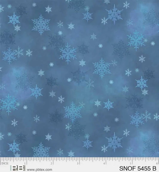 1817 P&B Textiles Snowfall Mini Snowflakes Blue SNOF5455B