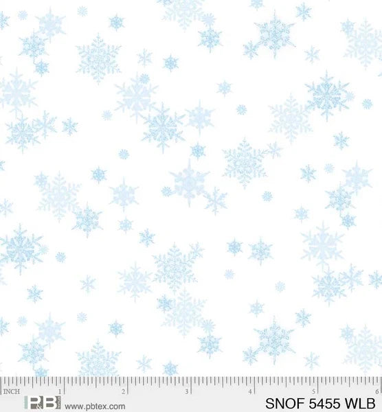1824 P&B Textiles Snowfall Mini Snowflakes Light Blue SNOF05455WLB
