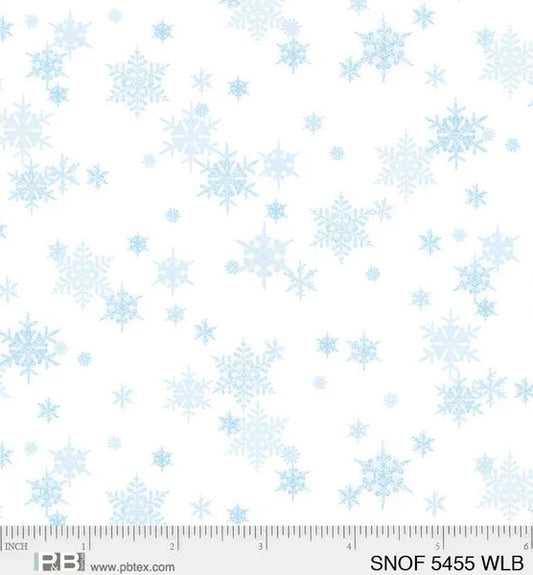 1824 P&B Textiles Snowfall Mini Snowflakes Light Blue SNOF05455WLB