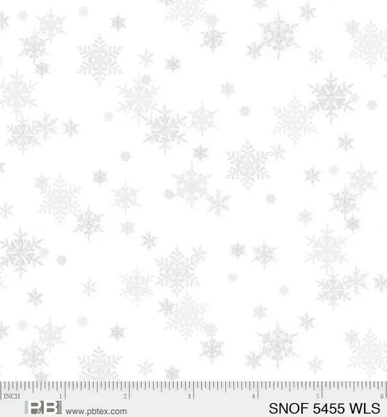1825 P&B Textiles Snowfall Mini Snowflakes Light Silver SNOF05455WLS