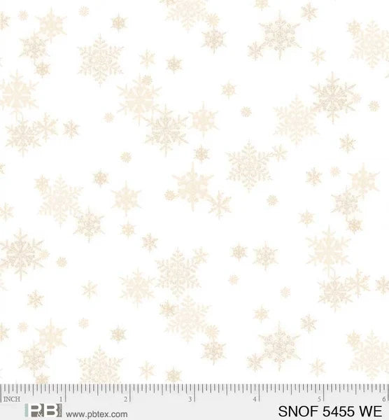 1823 P&B Textiles Snowfall Mini Snowflakes Ecru SNOF05455WE