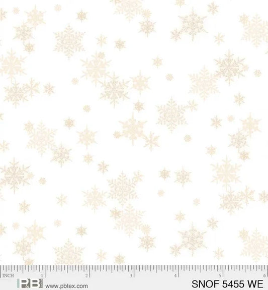 1823 P&B Textiles Snowfall Mini Snowflakes Ecru SNOF05455WE