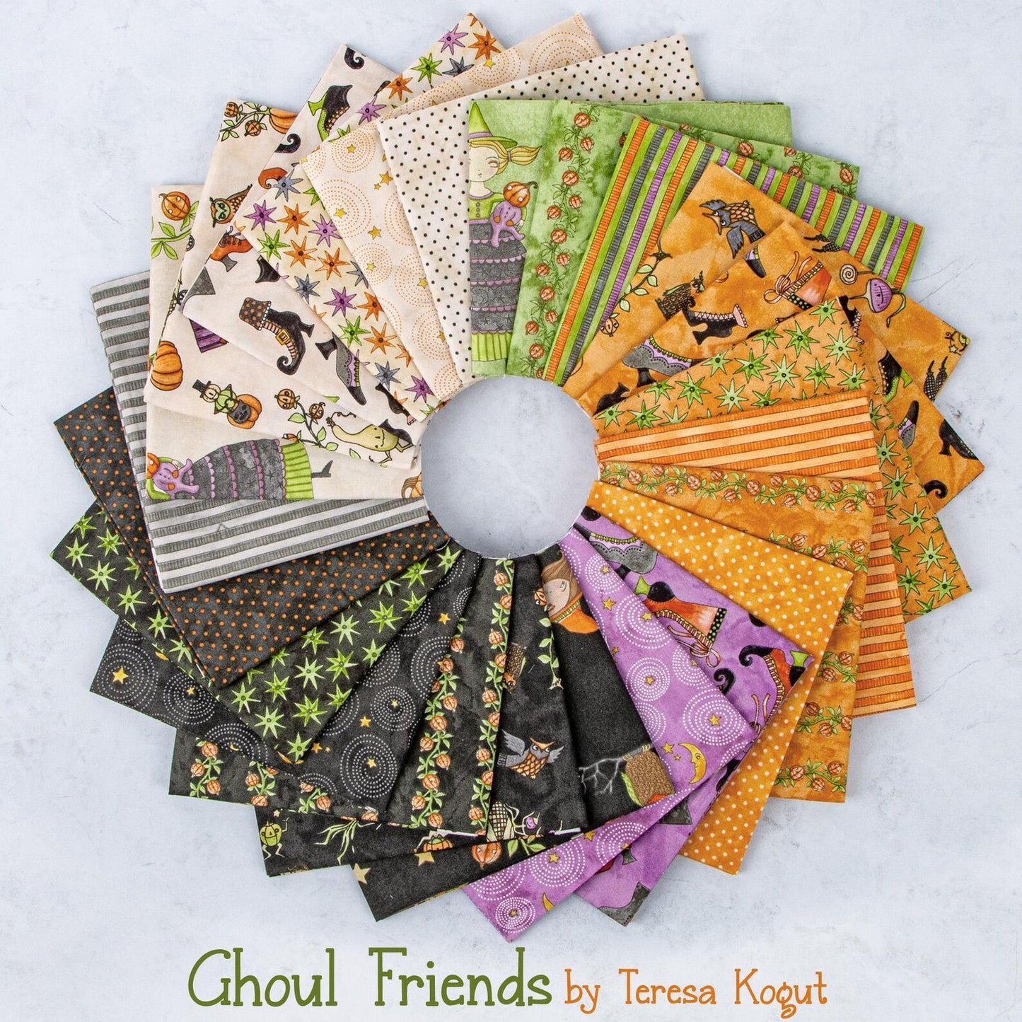 X1002 Riley Blake Ghoul Friends 10" Stacker Squares 42 pieces