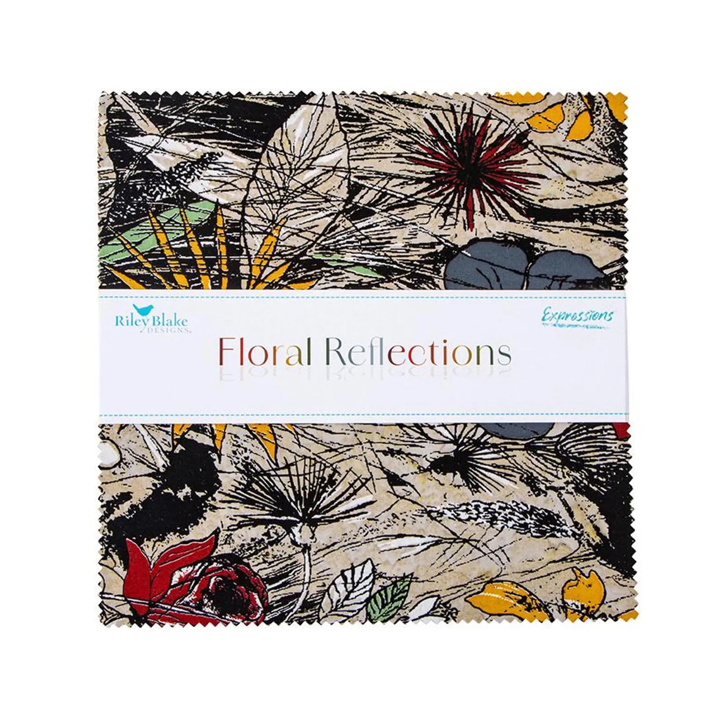 X1005 Riley Blake Floral Reflections 10" Stacker Squares 42 pieces