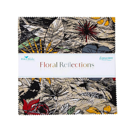 X1005 Riley Blake Floral Reflections 10" Stacker Squares 42 pieces
