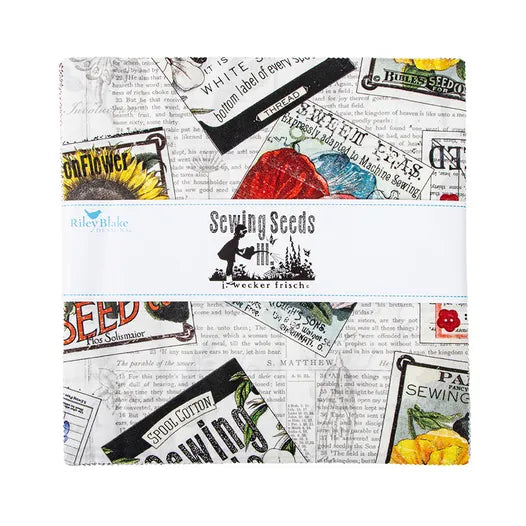 X1008 Riley Blake Sewing Seeds III 10" Stacker Squares 42 pieces