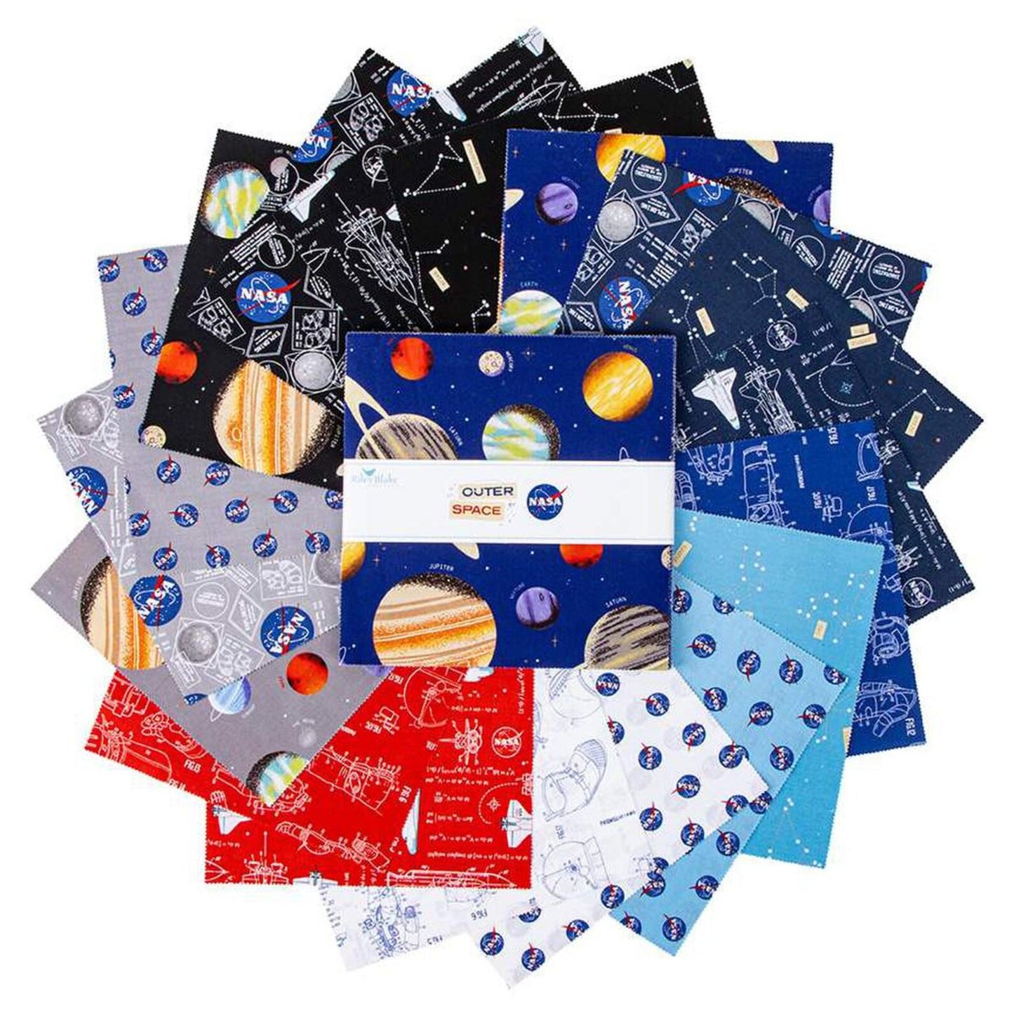 X1009 Riley Blake Outer Space by NASA 10" Stacker Squares 42 pieces