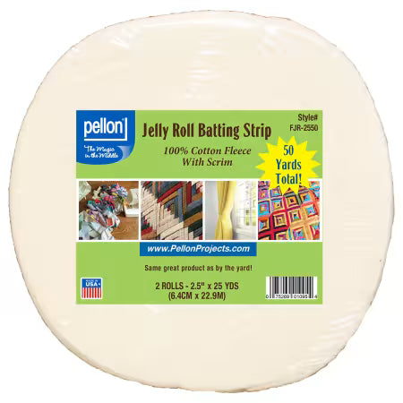 B1009 Pellon Batting Cotton with Scrim Jelly Roll 2-1/IN x 50YDS FJR-2550
