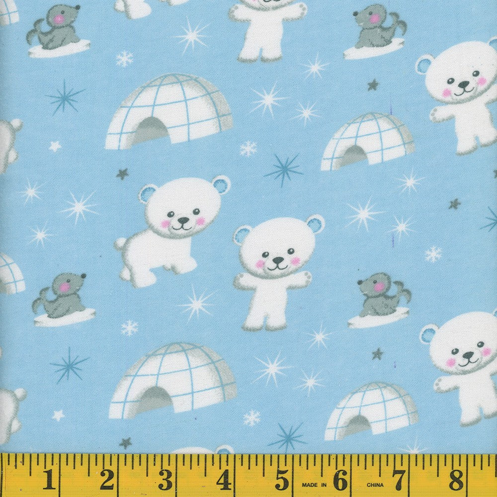 7019 Mook Fabrics Flannel Igloo Blue 7019