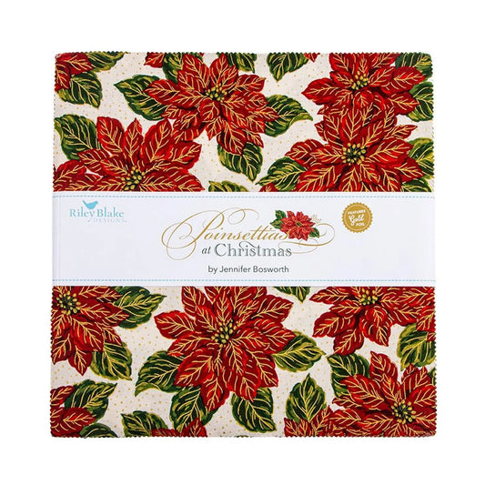 X2046 Riley Blake Designs Poinsettias at Christmas 10" Stacker 10-17630-42