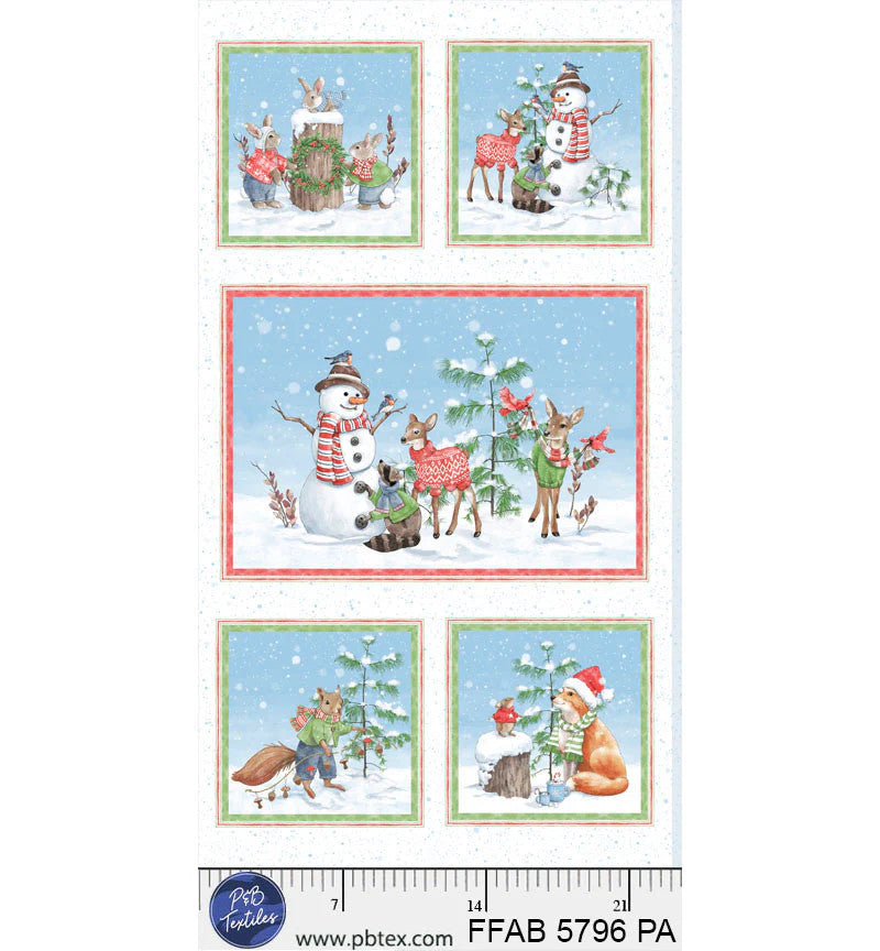PANL-448 P&B Textiles Frost & Fable Festive Friends Panel FFAB05796PA
