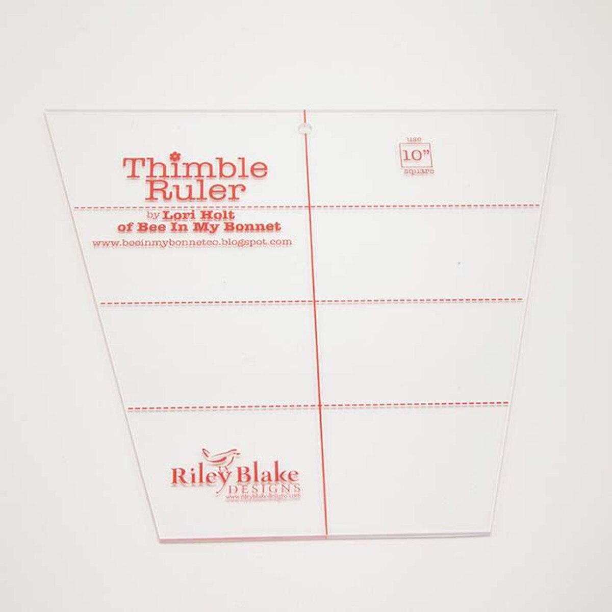 R6003 Lori Holt Cute Thimble 10" Acrylic Ruler