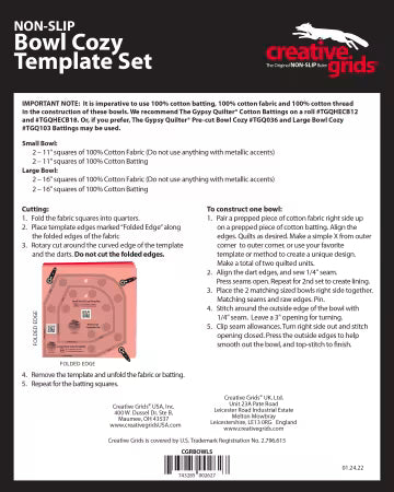 T1014 Creative Grids Bowl Cozy Template Set CGRBOWLS