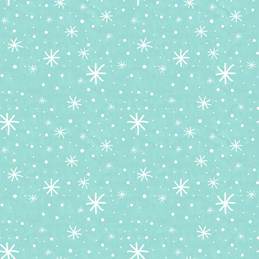 Clothworks Snow Fun Snowflakes Turquoise Y3595-101