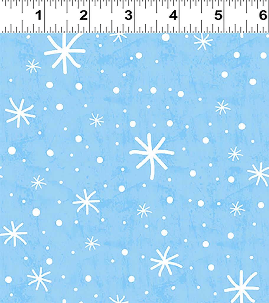 1725 Clothworks Snow Fun Snowflakes Sky Y3595-98